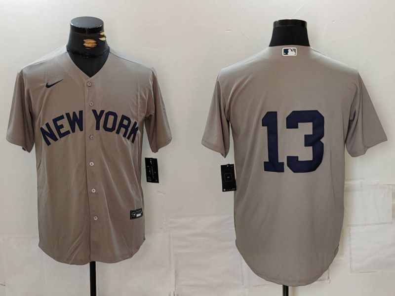 Men New York Yankees #13 No Name Grey Game 2024 Nike MLB Jersey style 814->new york yankees->MLB Jersey